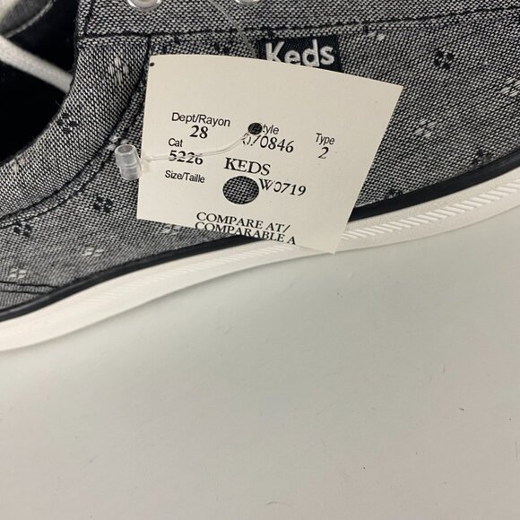 NWT Womens Keds Maven Chambray Diamond Shoes Sneakers Size 7.5 Black/Gray/White - Picture 12 of 13